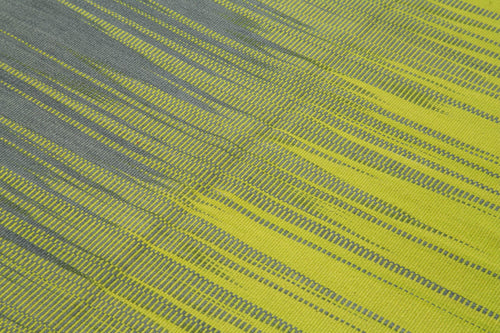 Degrade Kilim Gri Çizgili Pamuk Yün El Dokuma Halısı 178x263 Agacan