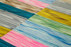 Degrade Kilim Beyaz Çizgili Pamuk Yün El Dokuma Halısı 294x390 Agacan