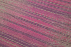 Degrade Kilim Mor Çizgili Pamuk Yün El Dokuma Halısı 179x255 Agacan