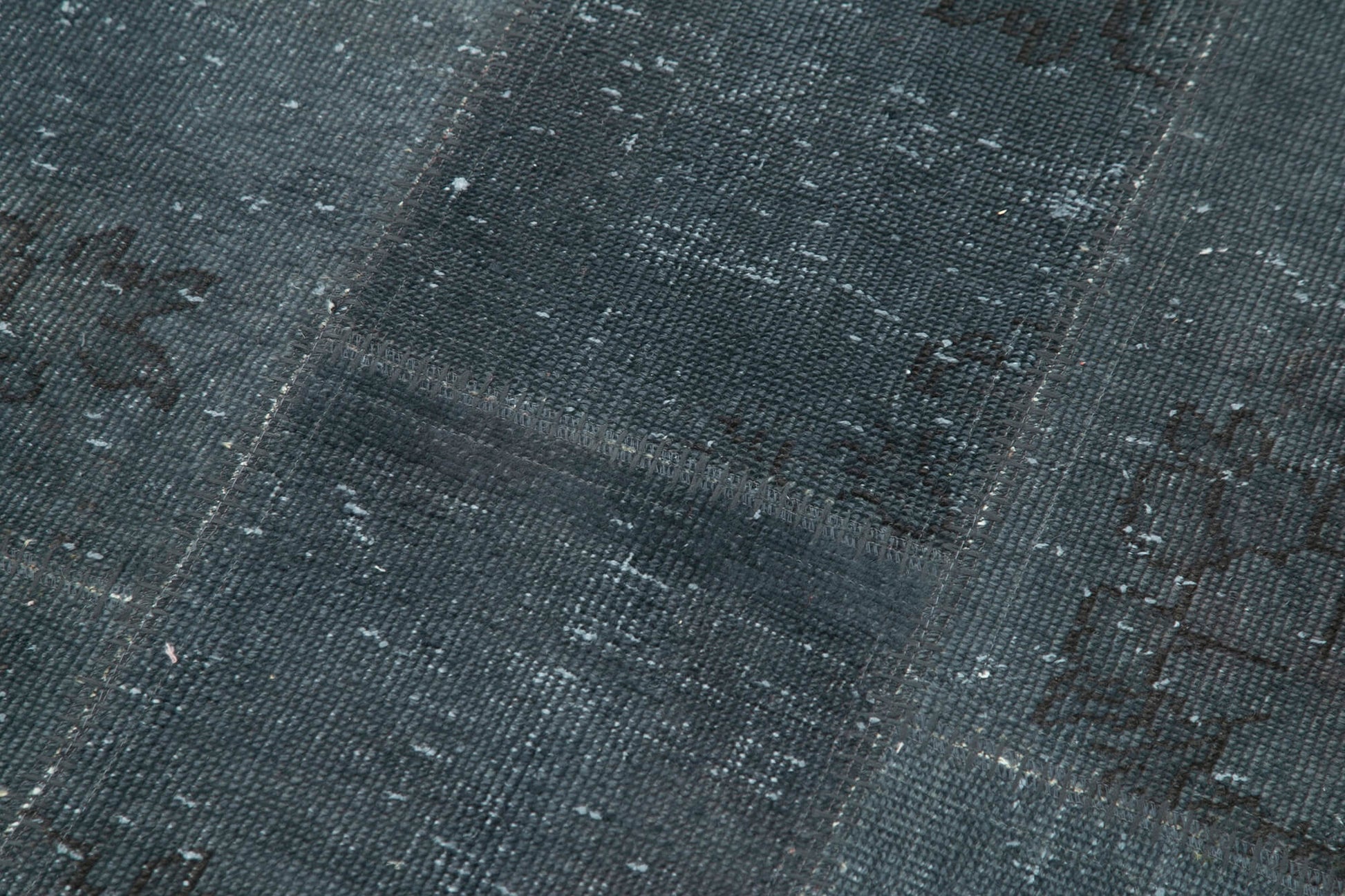 Kırk Yama Gri Patchwork Pamuk Yün El Dokuma Halısı 86x216 Agacan