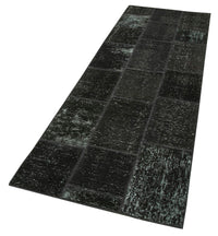 Anthrazitgrauer Patchwork Läufer mit geometrischem Muster 87x268 cm
