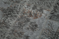 Kırk Yama Gri Patchwork Pamuk Yün El Dokuma Halısı 85x305 Agacan