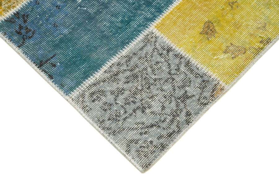 Mehrfarbiger handgewebter Läufer mit geometrischem Muster 92x301 cm – im Flur