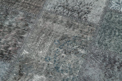 Kırk Yama Gri Patchwork Pamuk Yün El Dokuma Halısı 85x306 Agacan