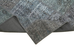 Kırk Yama Gri Patchwork Pamuk Yün El Dokuma Halısı 85x306 Agacan