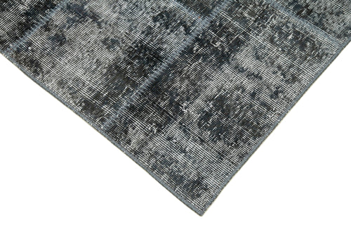 Kırk Yama Gri Patchwork Pamuk Yün El Dokuma Halısı 85x306 Agacan