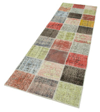 Kırmızı Yeşil Eskitme Patchwork Yolluk