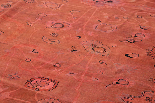 Tebriz Pembe Klasik Pamuk Yün El Dokuma Halısı 451x726 Agacan