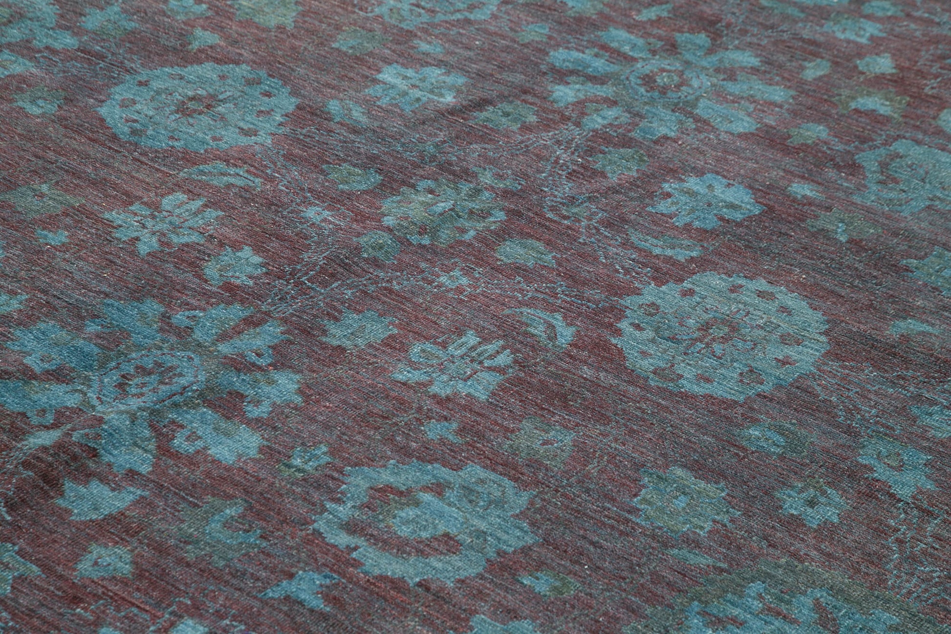 Tebriz Mavi Klasik Pamuk Yün El Dokuma Halısı 536x566 Agacan