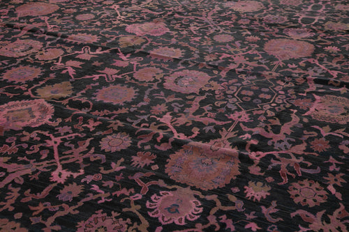 Tebriz Mor Klasik Pamuk Yün El Dokuma Halısı 655x746 Agacan