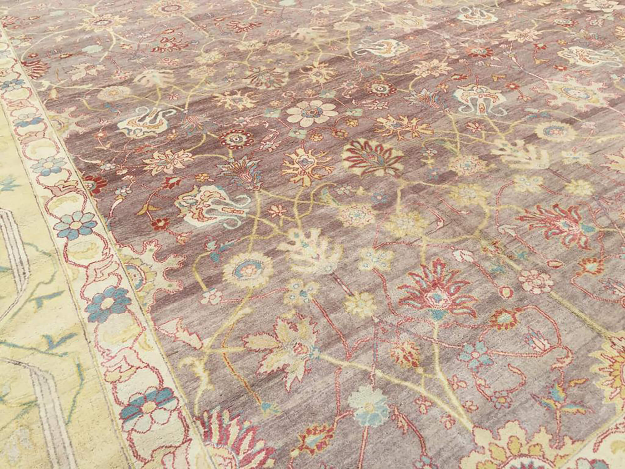 Tebriz Bej Klasik Pamuk Yün El Dokuma Halısı 570x850 Agacan