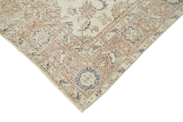 Kayseri Vintage Bej Eskitme Pamuk Yün El Dokuma Halısı 208x308 Agacan