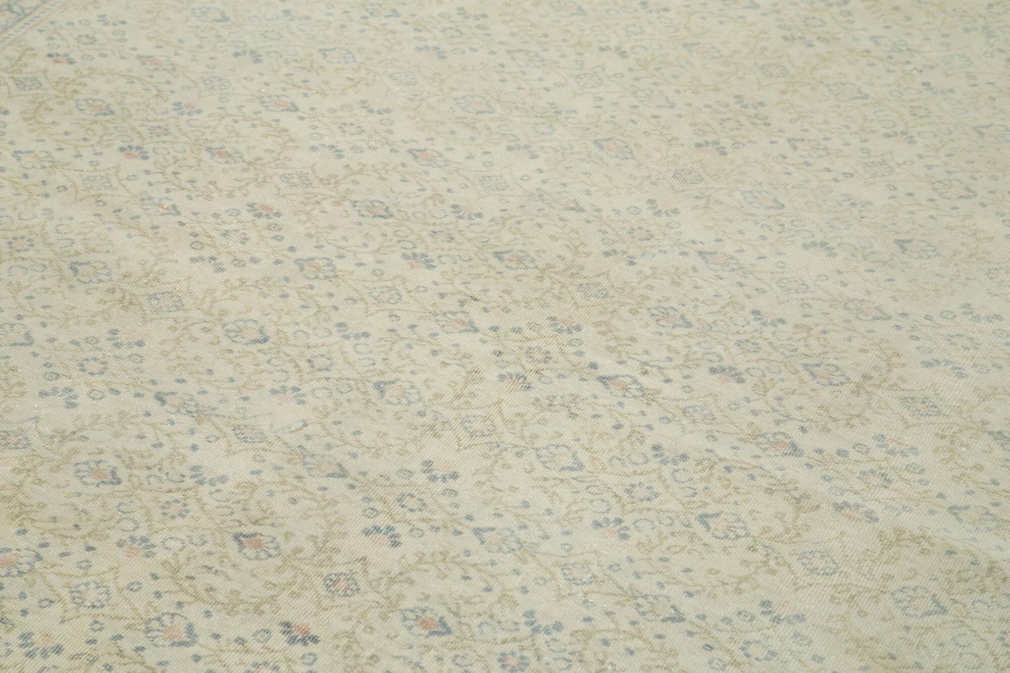 Kayseri Vintage Bej Eskitme Pamuk Yün El Dokuma Halısı 194x292 Agacan