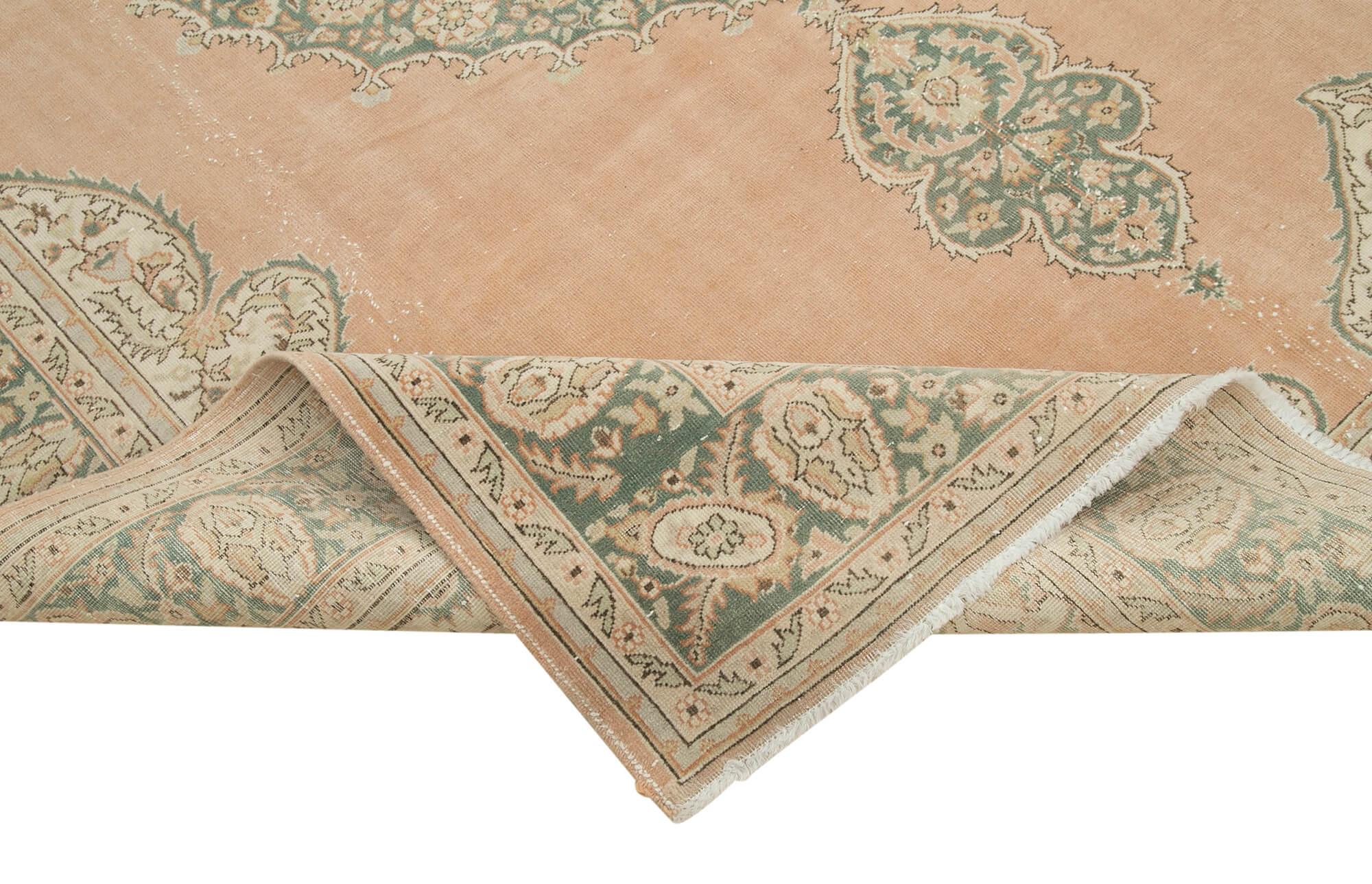 Kayseri Vintage Bej Eskitme Pamuk Yün El Dokuma Halısı 206x300 Agacan