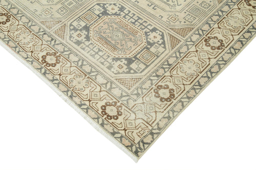 Kayseri Vintage Bej Eskitme Pamuk Yün El Dokuma Halısı 196x292 Agacan