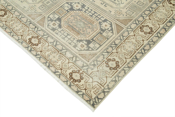 Kayseri Vintage Bej Eskitme Pamuk Yün El Dokuma Halısı 196x292 Agacan