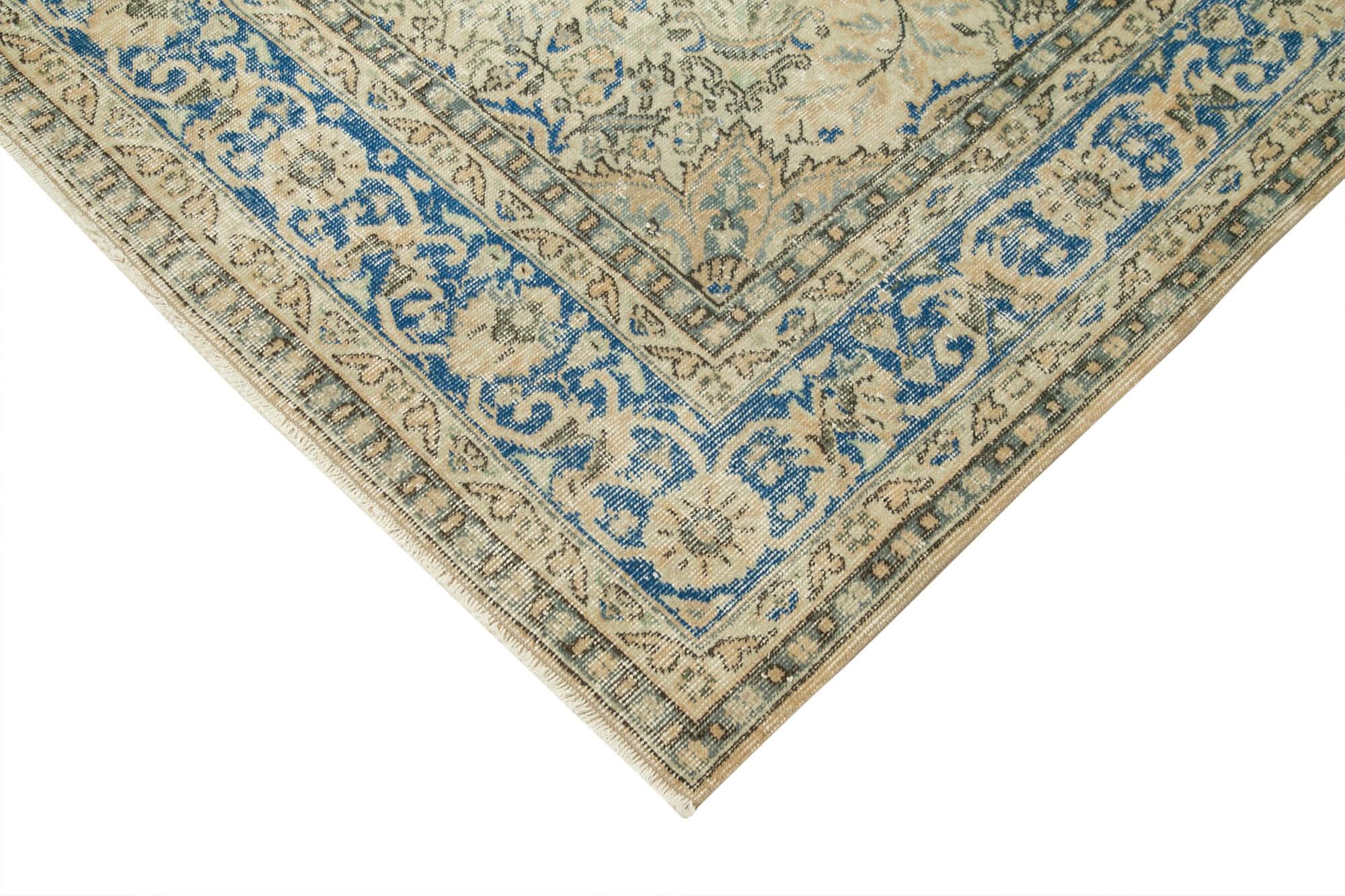 Kayseri Vintage Bej Eskitme Pamuk Yün El Dokuma Halısı 207x326 Agacan