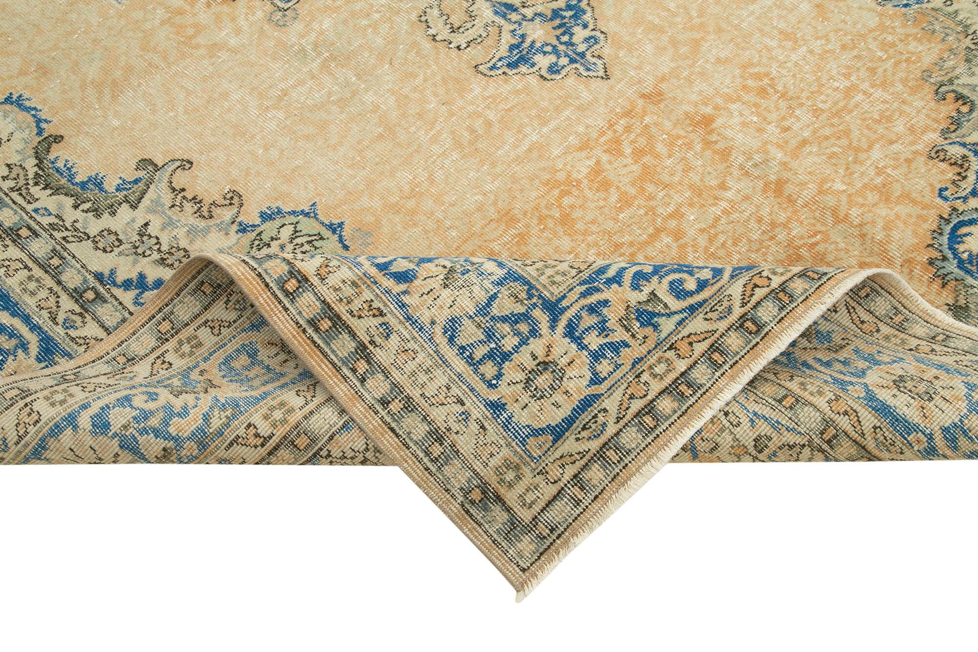 Kayseri Vintage Bej Eskitme Pamuk Yün El Dokuma Halısı 207x326 Agacan