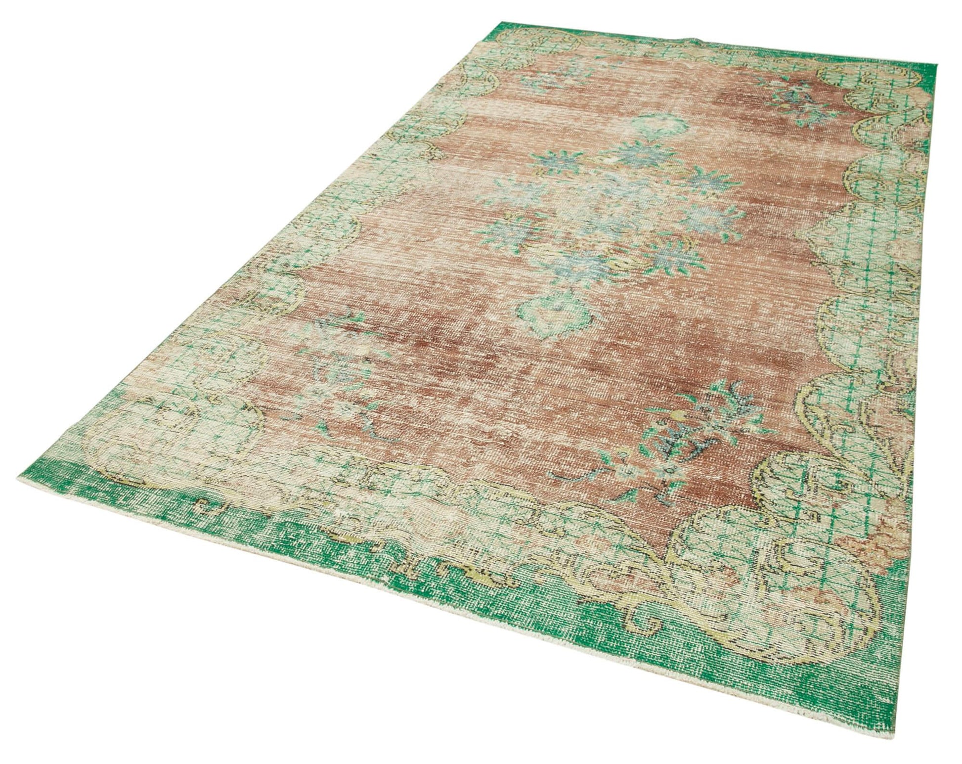 Kayseri Vintage Bej Eskitme Pamuk Yün El Dokuma Halısı 165x288 Agacan