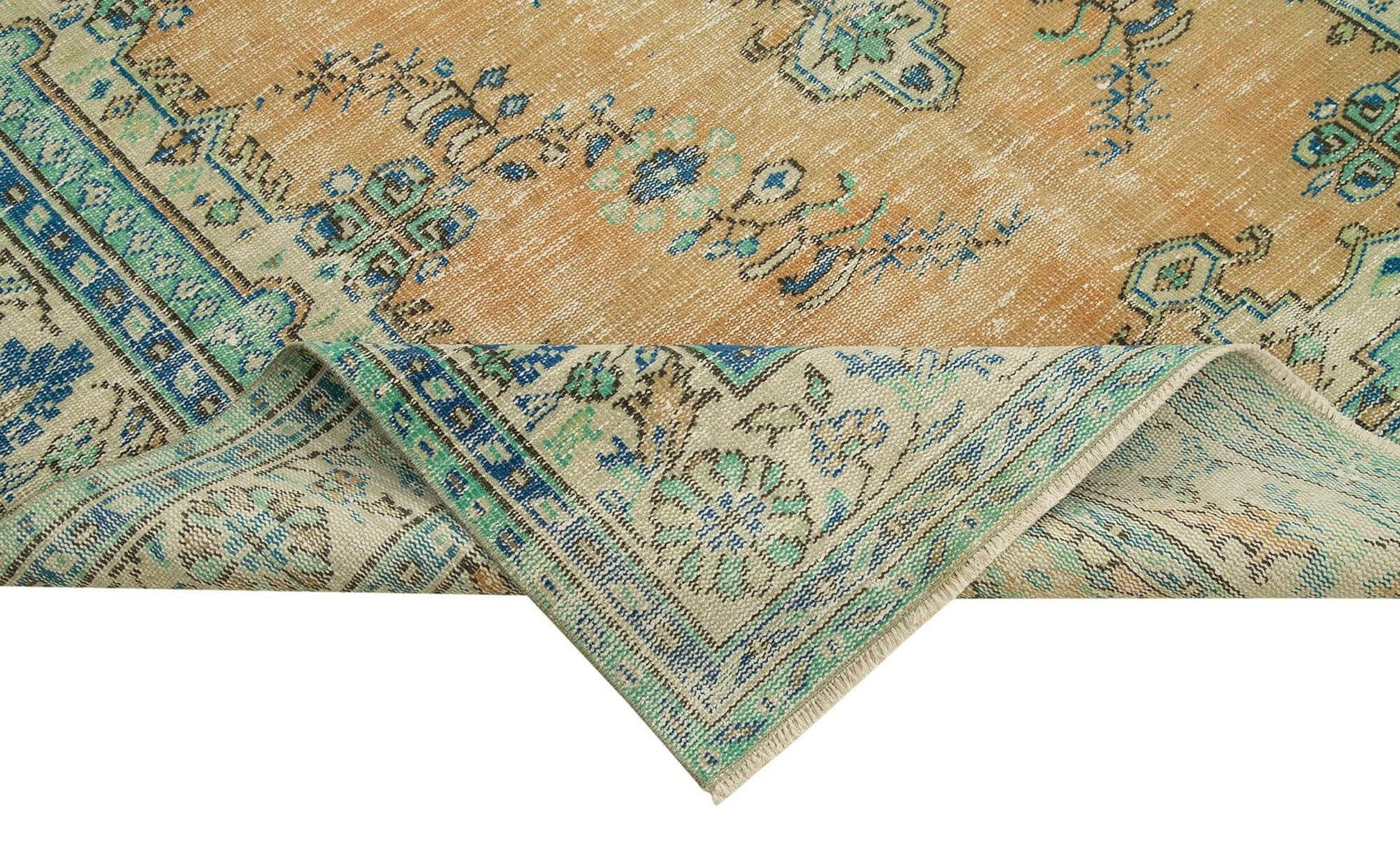 Kayseri Vintage Bej Eskitme Pamuk Yün El Dokuma Halısı 197x310 Agacan
