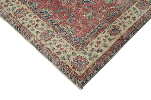 Kayseri Vintage Kırmızı Eskitme Pamuk Yün El Dokuma Halısı 200x305 Agacan