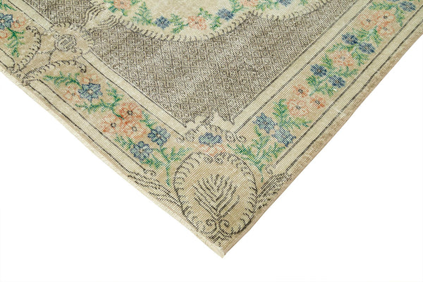 Kayseri Vintage Bej Eskitme Pamuk Yün El Dokuma Halısı 168x272 Agacan
