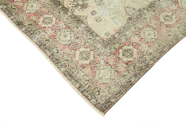 Kayseri Vintage Bej Eskitme Pamuk Yün El Dokuma Halısı 196x313 Agacan
