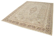 Kayseri Vintage Bej Eskitme Pamuk Yün El Dokuma Halısı 215x289 Agacan