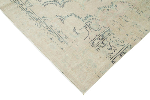 Kayseri Vintage Bej Eskitme Pamuk Yün El Dokuma Halısı 190x284 Agacan