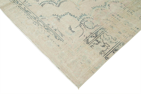 Kayseri Vintage Bej Eskitme Pamuk Yün El Dokuma Halısı 190x284 Agacan