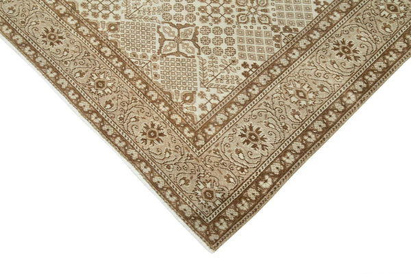 Kayseri Vintage Bej Eskitme Pamuk Yün El Dokuma Halısı 146x218 Agacan