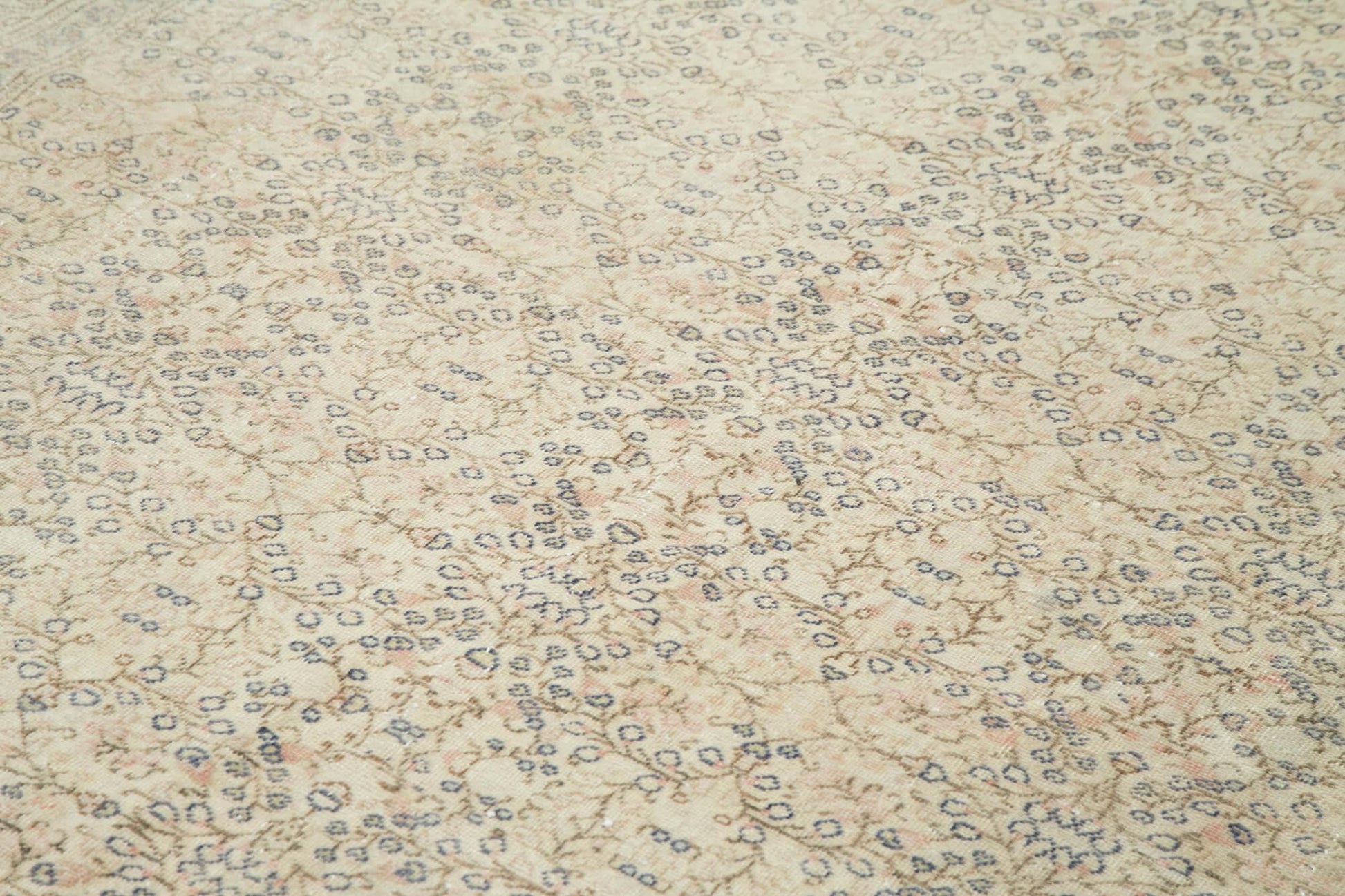 Kayseri Vintage Bej Eskitme Pamuk Yün El Dokuma Halısı 200x285 Agacan