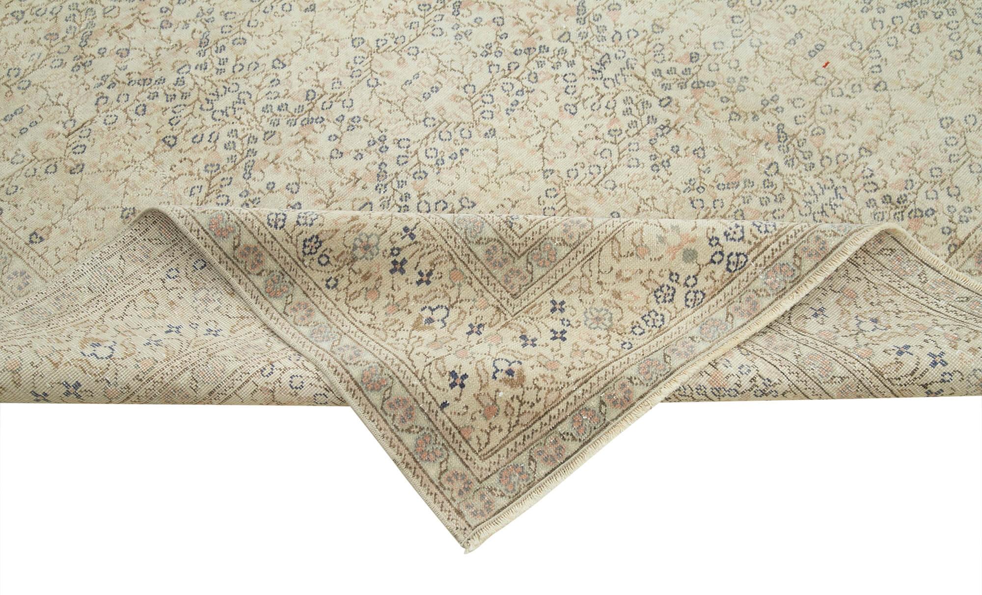 Kayseri Vintage Bej Eskitme Pamuk Yün El Dokuma Halısı 200x285 Agacan