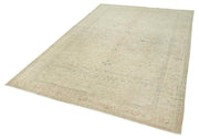 Kayseri Vintage Bej Eskitme Pamuk Yün El Dokuma Halısı 190x300 Agacan