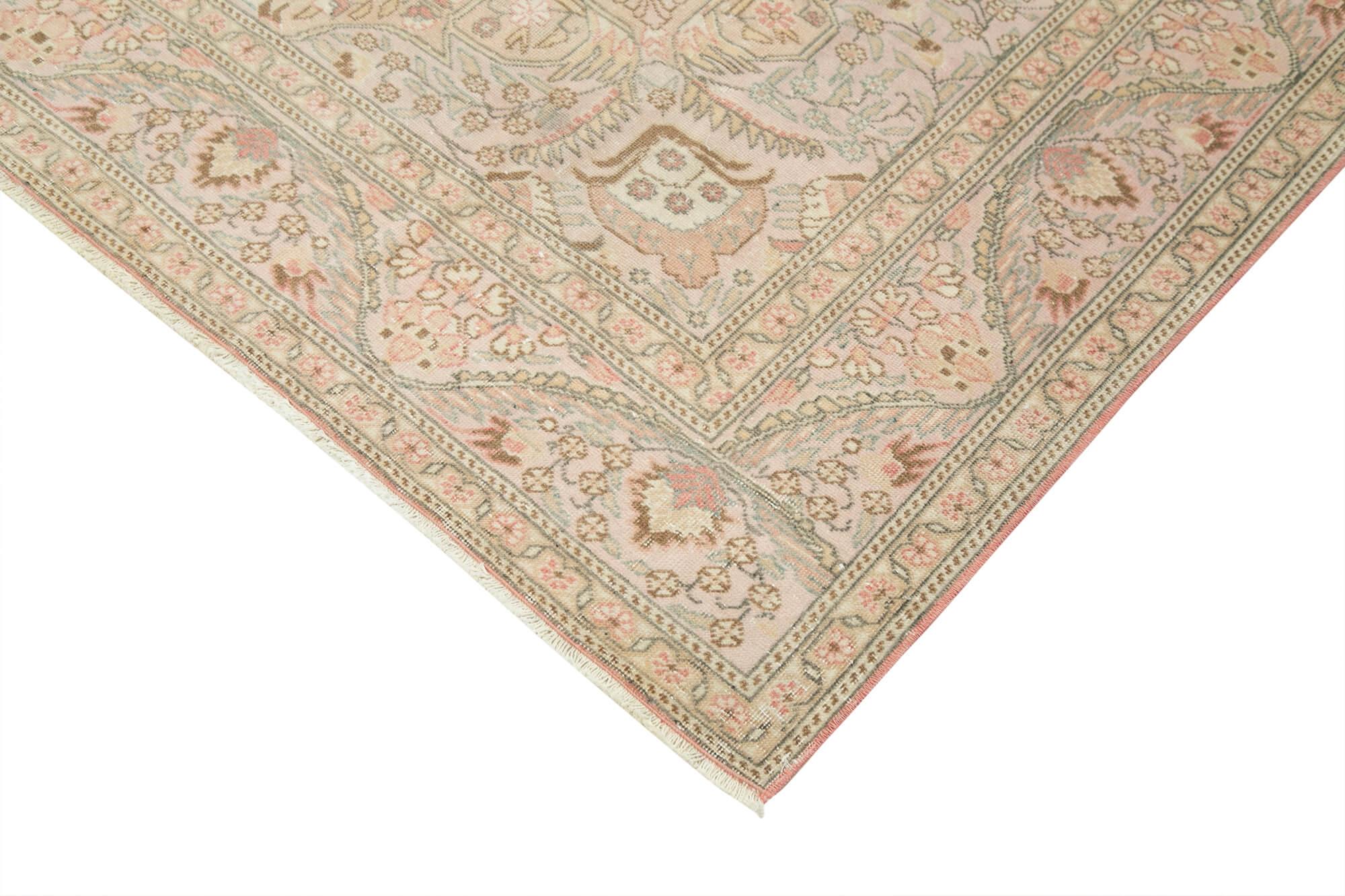 Kayseri Vintage Bej Eskitme Pamuk Yün El Dokuma Halısı 200x318 Agacan