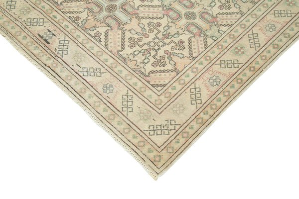 Kayseri Vintage Bej Eskitme Pamuk Yün El Dokuma Halısı 194x288 Agacan
