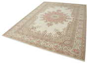 Kayseri Vintage Bej Eskitme Pamuk Yün El Dokuma Halısı 205x300 Agacan