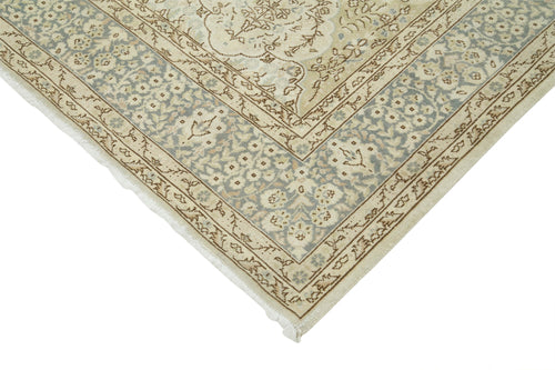 Kayseri Vintage Bej Eskitme Pamuk Yün El Dokuma Halısı 210x312 Agacan