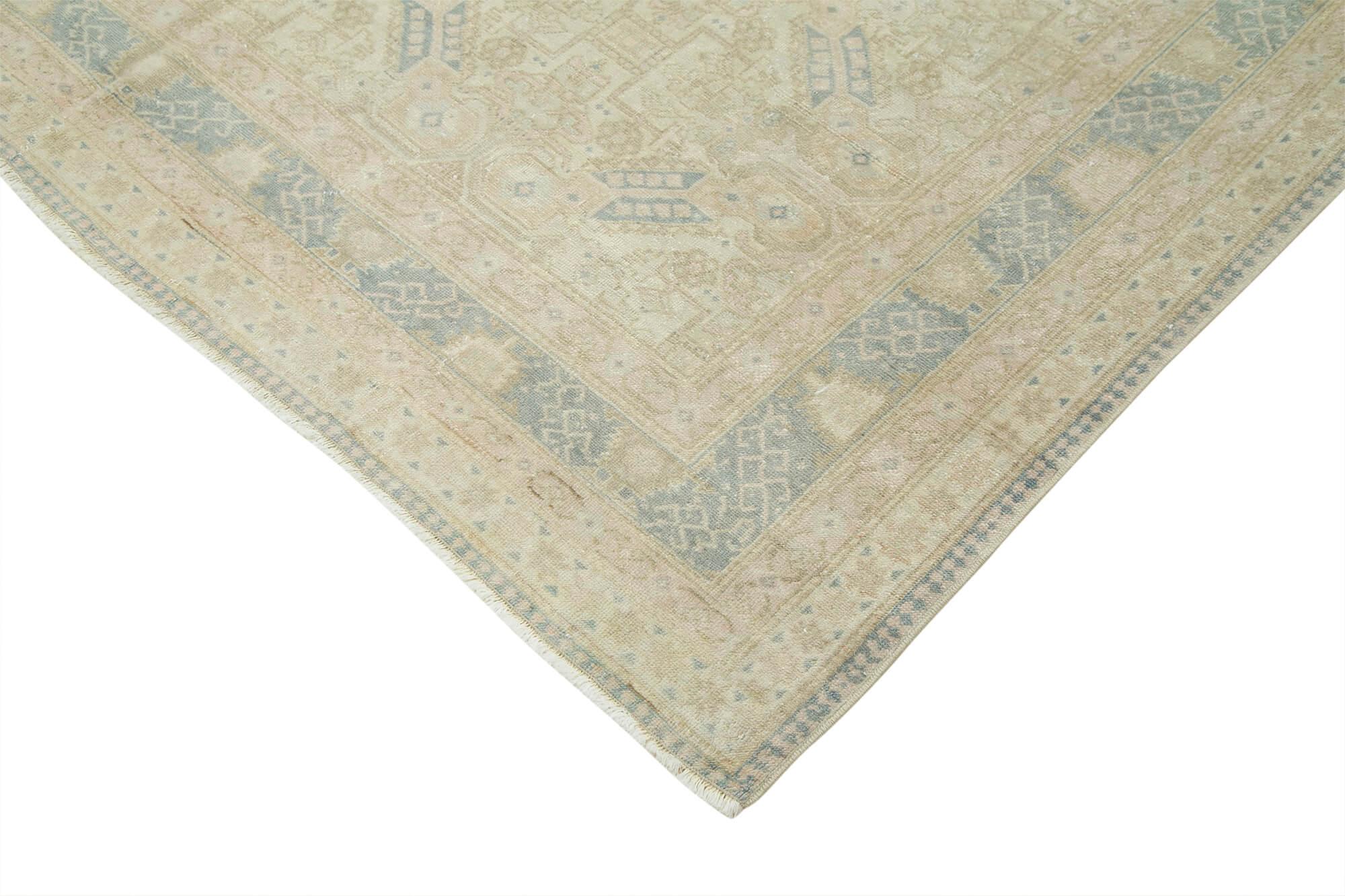 Kayseri Vintage Bej Eskitme Pamuk Yün El Dokuma Halısı 193x287 Agacan
