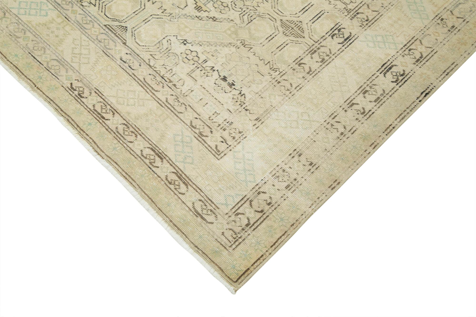 Kayseri Vintage Bej Eskitme Pamuk Yün El Dokuma Halısı 195x289 Agacan
