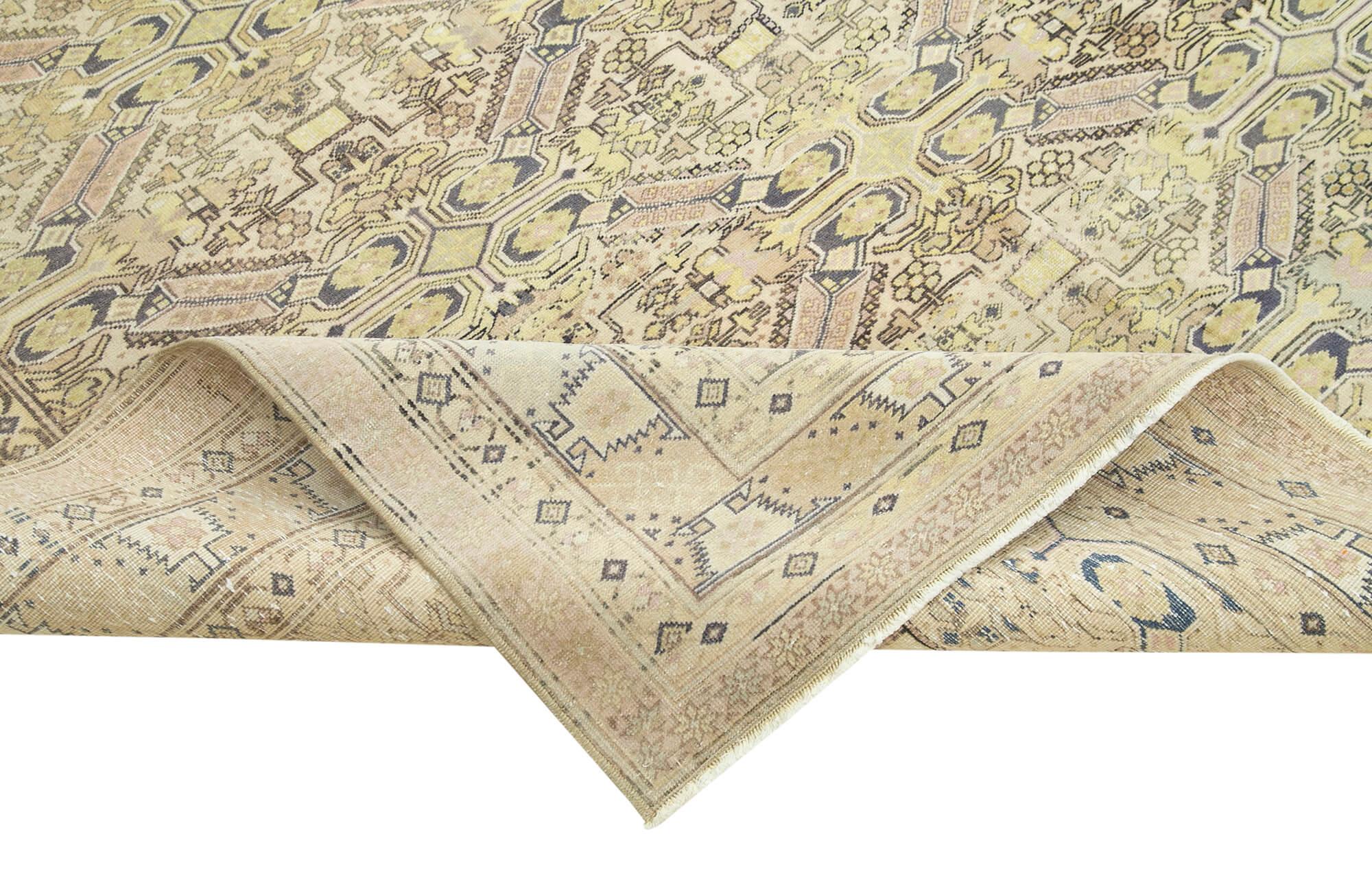 Kayseri Vintage Bej Eskitme Pamuk Yün El Dokuma Halısı 200x296 Agacan