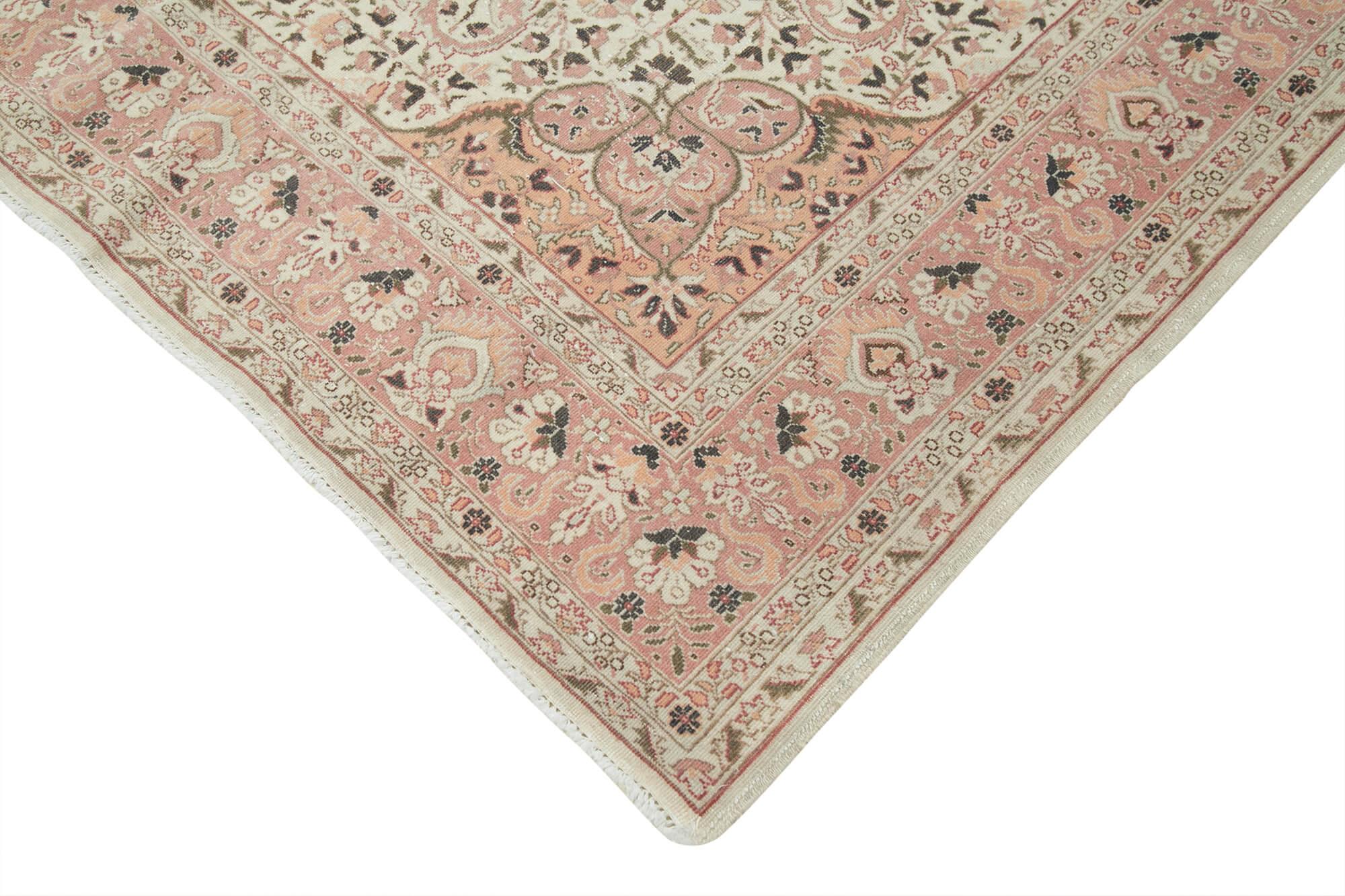 Kayseri Vintage Bej Eskitme Pamuk Yün El Dokuma Halısı 210x313 Agacan