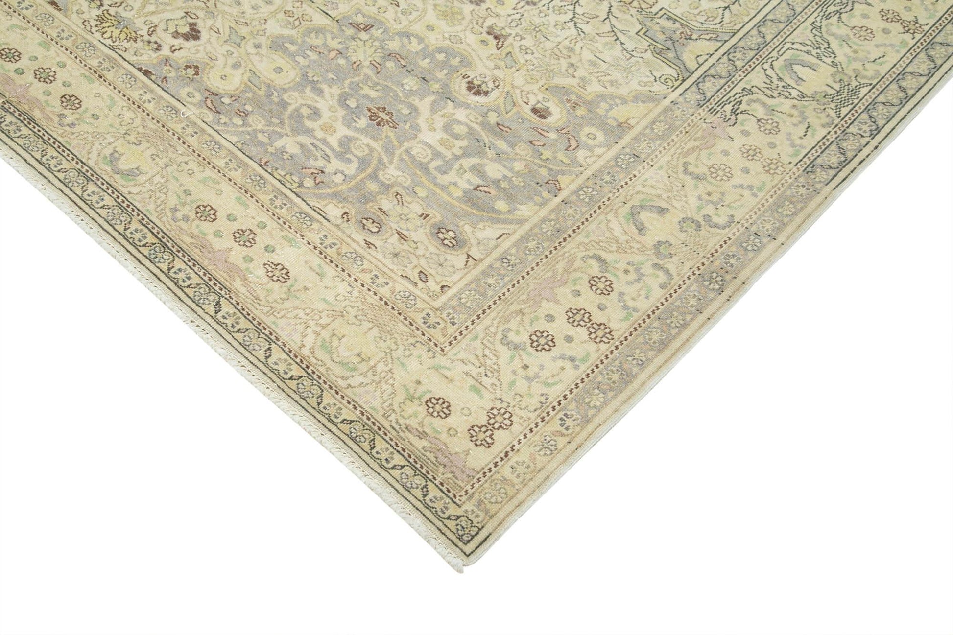 Kayseri Vintage Bej Eskitme Pamuk Yün El Dokuma Halısı 200x292 Agacan