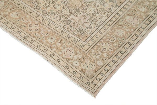 Kayseri Vintage Bej Eskitme Pamuk Yün El Dokuma Halısı 213x300 Agacan