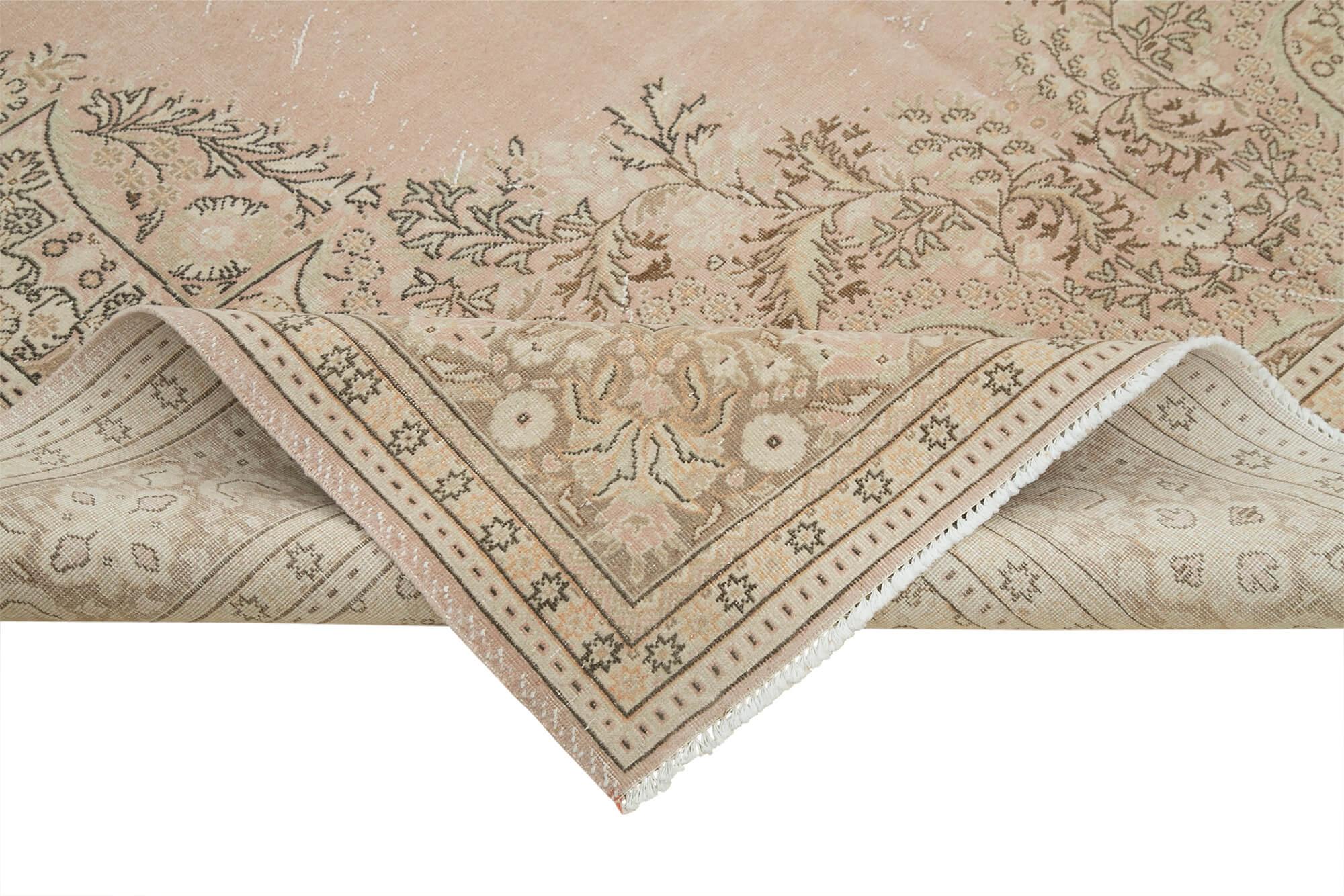 Kayseri Vintage Bej Eskitme Pamuk Yün El Dokuma Halısı 213x300 Agacan