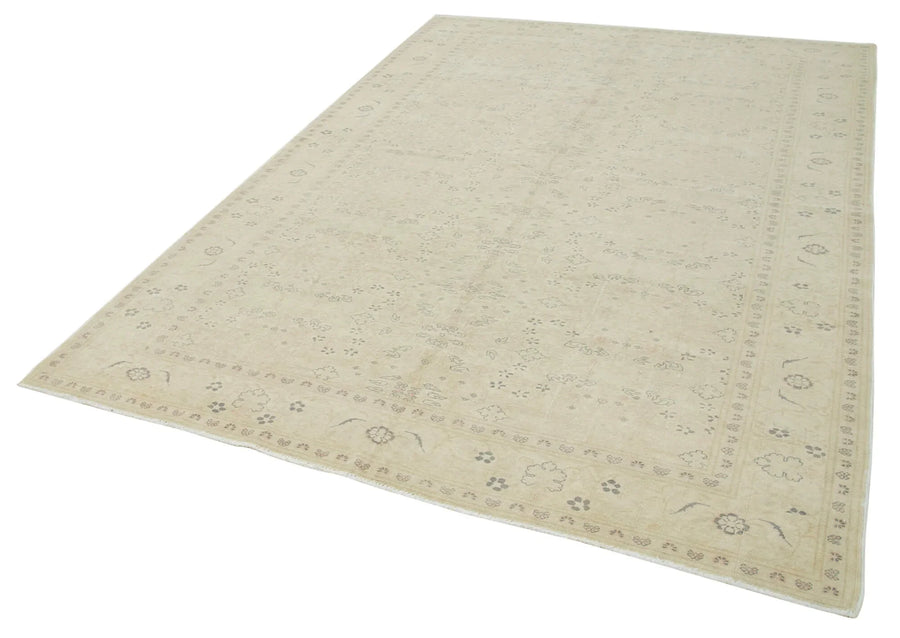 Kayseri Vintage Bej Eskitme Pamuk Yün El Dokuma Halısı 200x291 Agacan