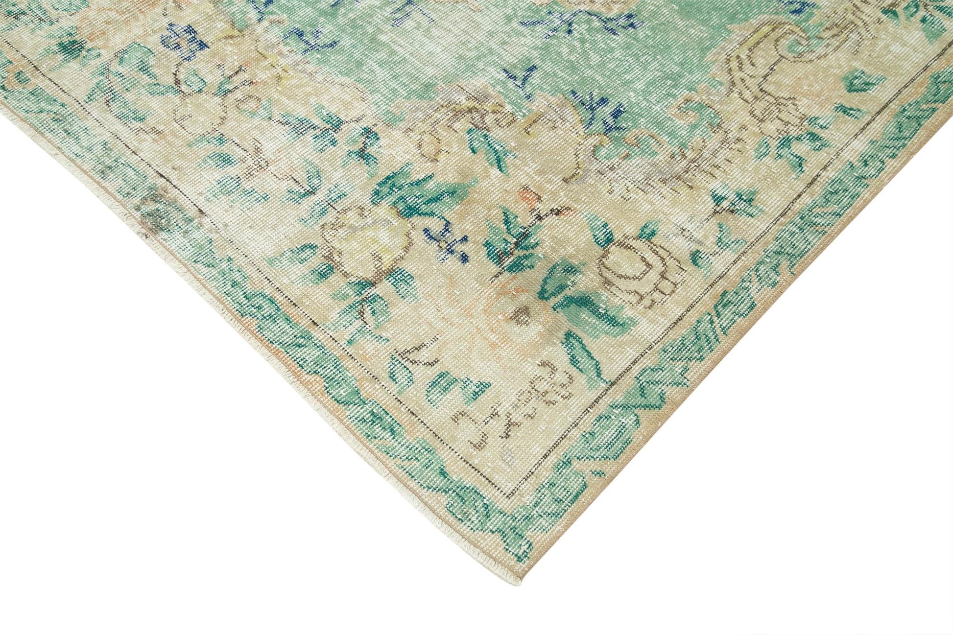 Kayseri Vintage Bej Eskitme Pamuk Yün El Dokuma Halısı 203x311 Agacan