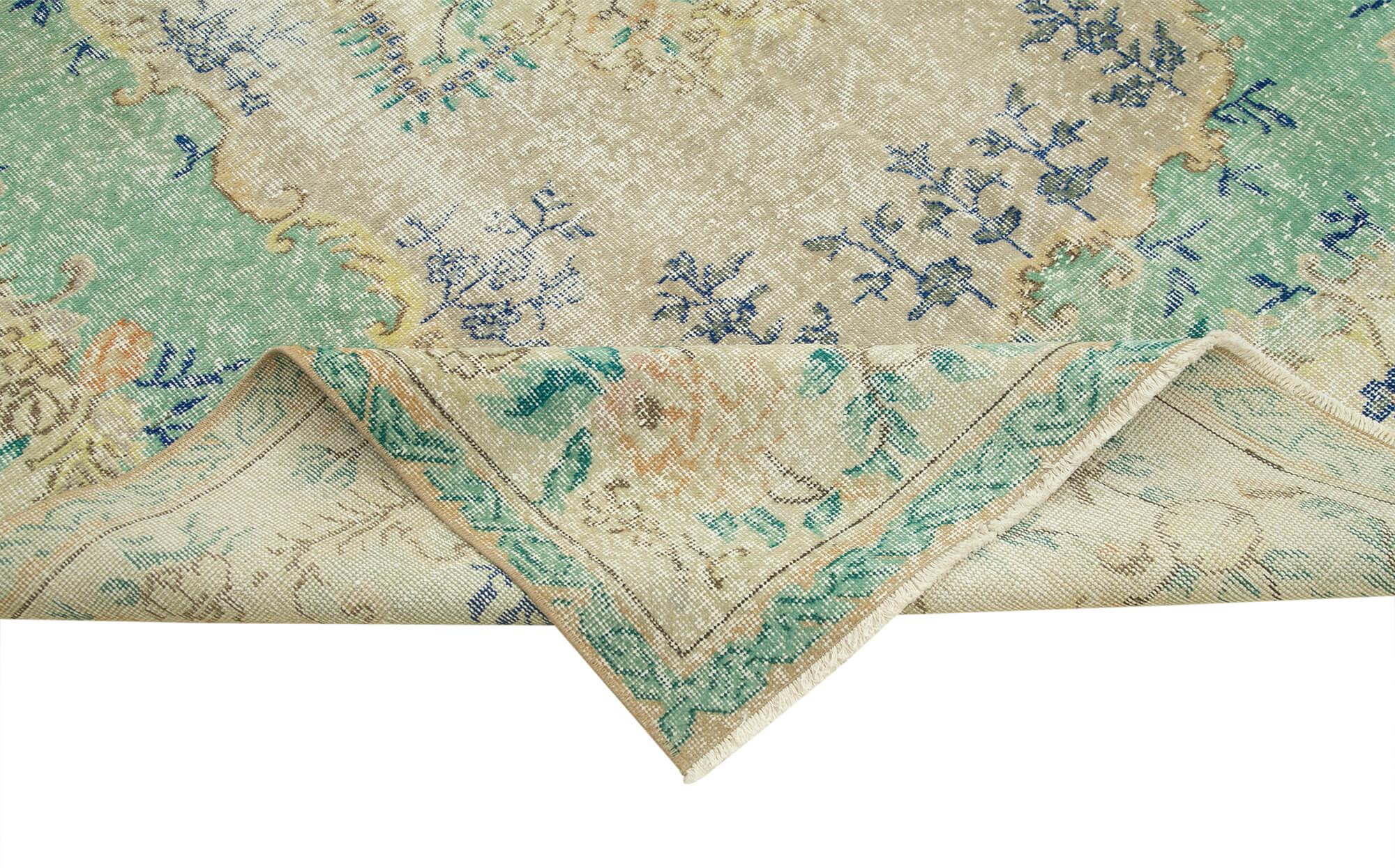 Kayseri Vintage Bej Eskitme Pamuk Yün El Dokuma Halısı 203x311 Agacan