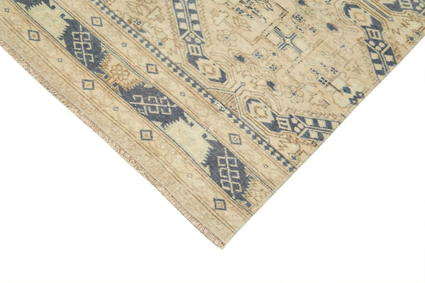 Kayseri Vintage Bej Eskitme Pamuk Yün El Dokuma Halısı 86x290 Agacan