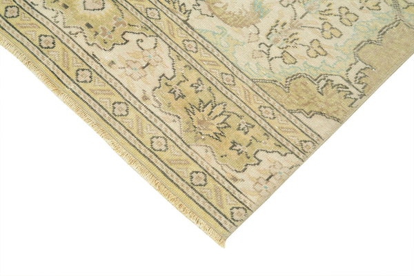 Kayseri Vintage Bej Eskitme Pamuk Yün El Dokuma Halısı 86x297 Agacan